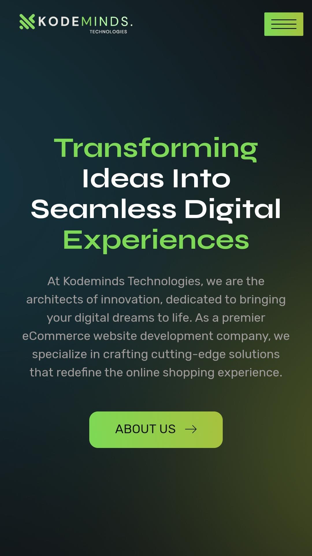 kodeminds eCommerce website services experience